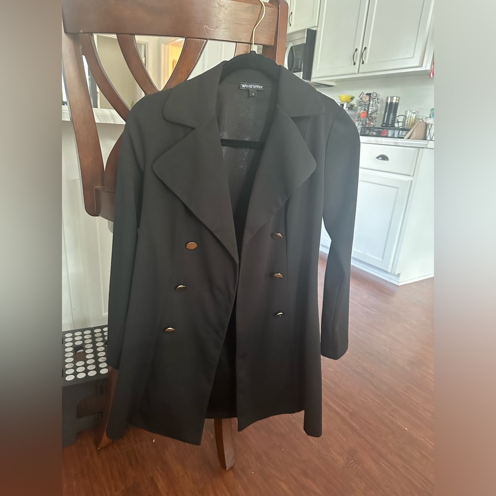 Wearever- black and gold double breasted blazer with gold buttons l-NEVER WORN